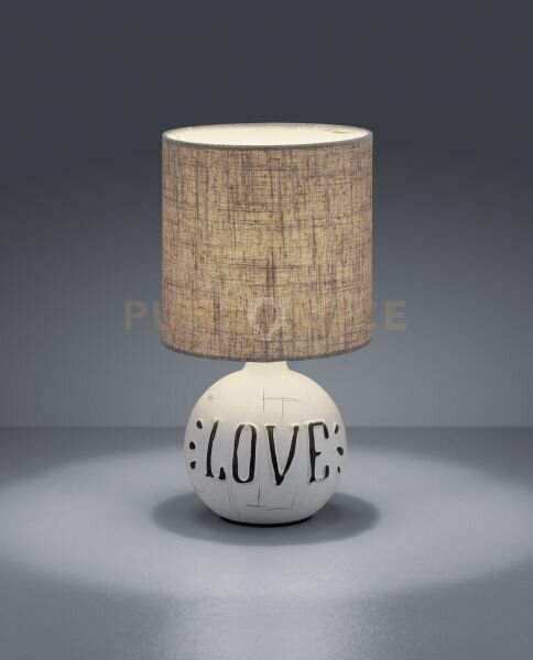 Esna lampada da tavolo ceramica con scritta love sabbia con paral