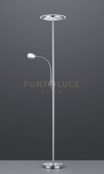 Ackbar piantana led 2 luci tonde acciaio e cromo dimmerabile h. 180