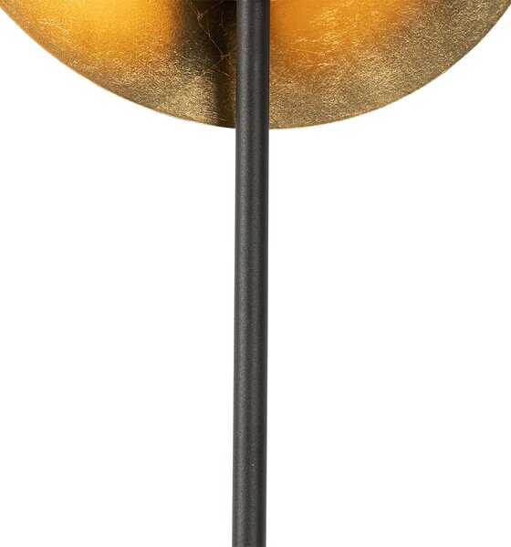Lampada da terra Art Déco nera con oro - Emilienne