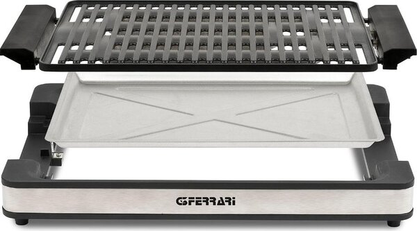 G3 Ferrari Barbecue Elettrico Potenza 1800W con Piastra Antiaderente colore Nero/Silver Tito - G10206