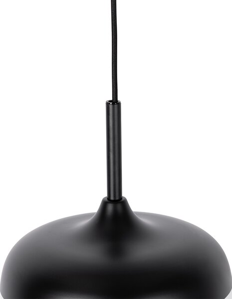 Lampada a sospensione di design nera con vetro oro e fumé - Kyan