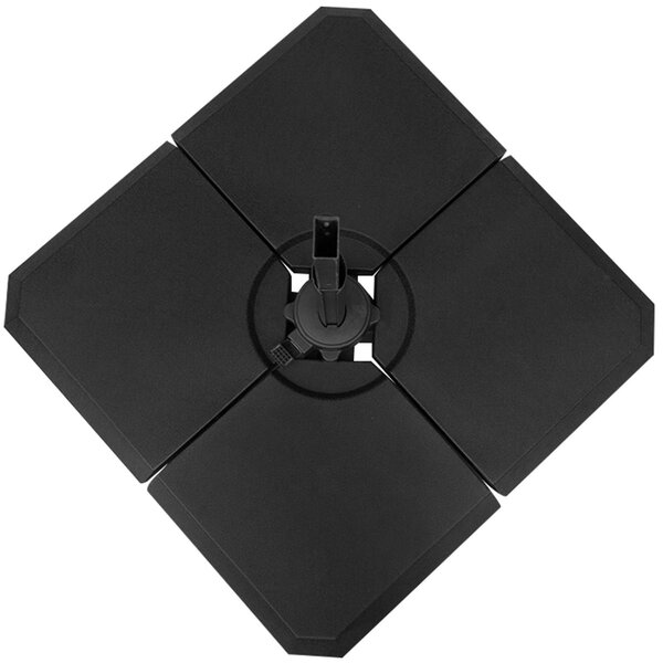 VivaGarden Base per Ombrellone a Braccio da 4 Pezzi Riempibile con Acqua o Sabbia per Basi a Croce da 100x100 cm colore Nero