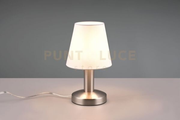 Mats ii lampada acciaio paralume bianco h.24cm 1 luce attacco e14