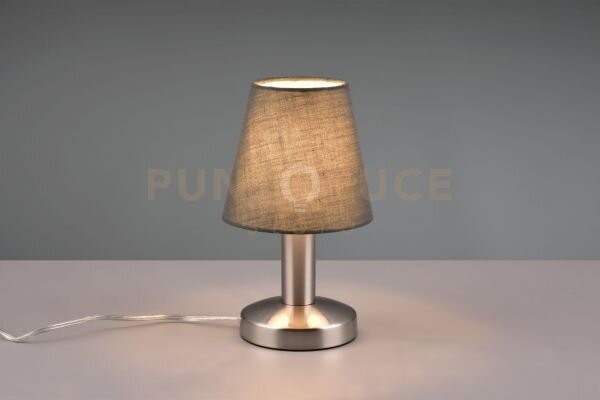 Mats ii lampada acciaio paralume grigio h.24cm 1 luce attacco e14