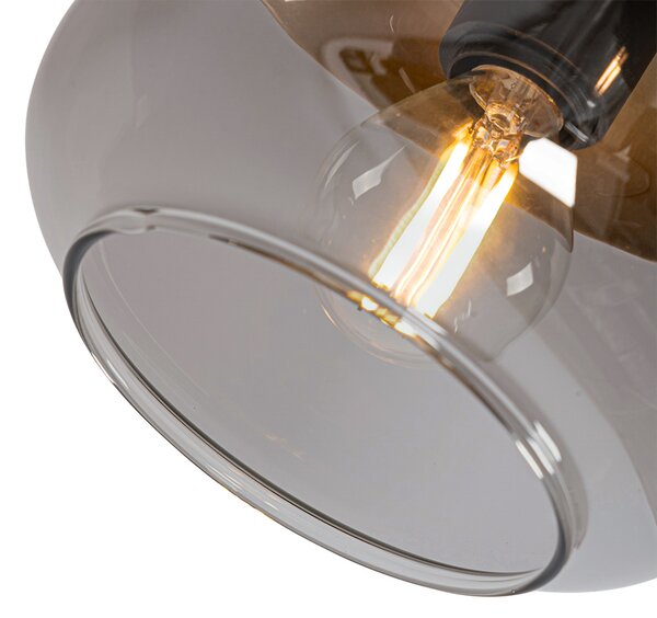 Faretto di design nero con vetro oro e fumé 3 luci rotondo - Kyan