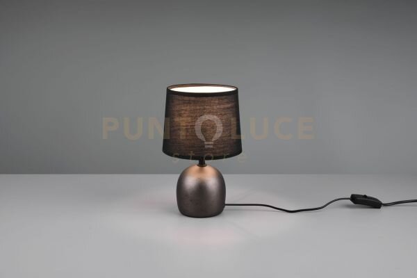 Malu lampada da tavolo in ceramica con paralume acciaio antico h. 2