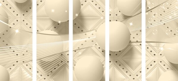 Quadri 5 pezzi – Lusso in versione seppia