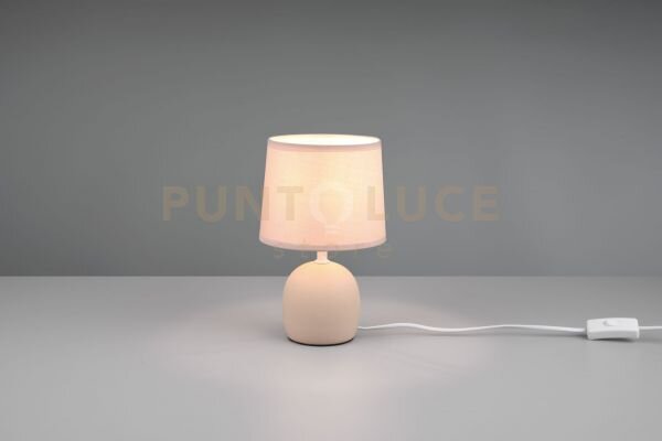 Malu lampada da tavolo in ceramica con paralume beige h. 26cm 1 lu