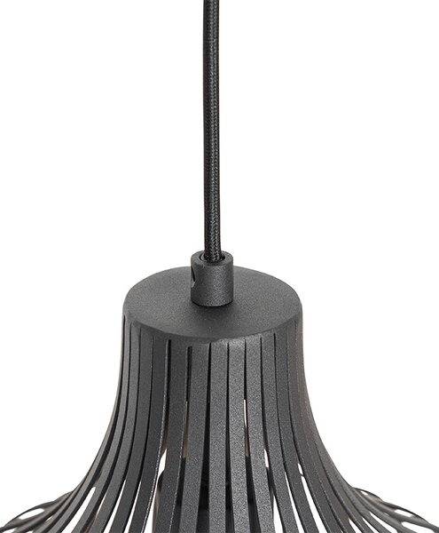 Lampada a sospensione moderna nera 3 luci - Saffira