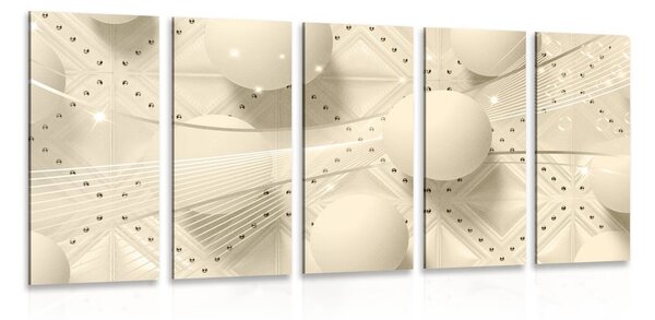 Quadri 5 pezzi – Lusso in versione seppia