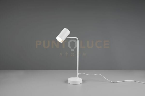 Marley lampada da tavolo spot cilindro bianca h. 45cm 1 luce attacc