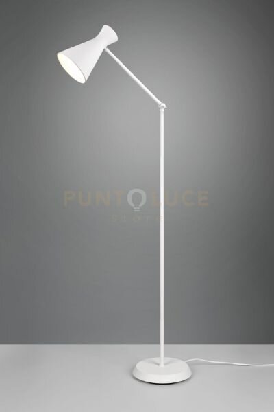 Enzo piantana diffusore doppio cono metallo bianco h. 150cm 1 luce 