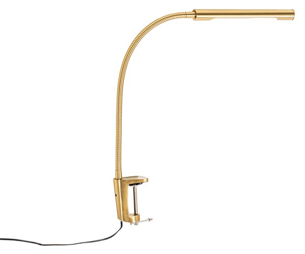 Lampada da tavolo a morsetto in ottone con LED e dimmer touch - Lionard