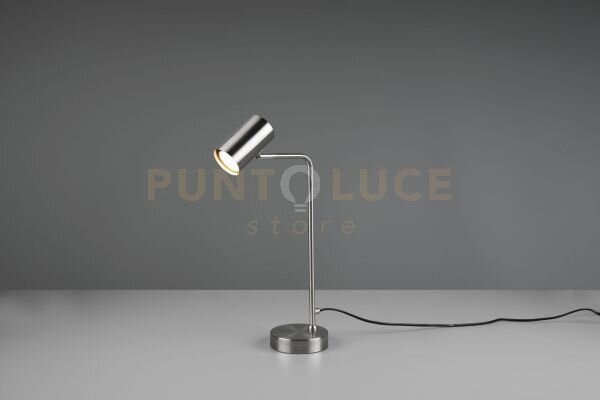 Marley lampada da tavolo spot cilindro acciaio h. 45cm 1 luce attac
