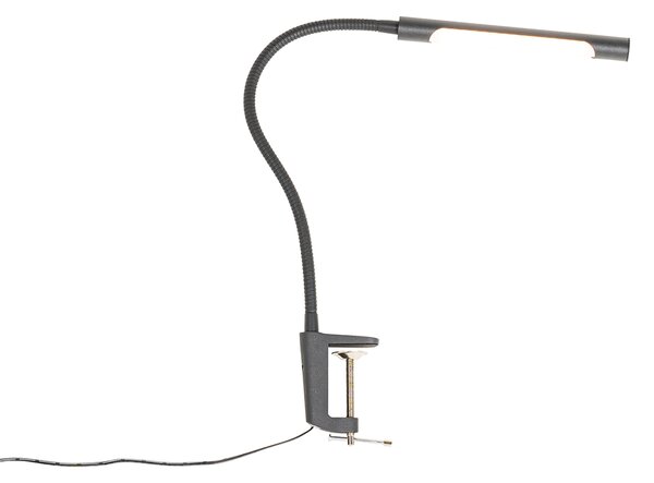 Lampada da tavolo a morsetto nera incl. LED con dimmer touch - Lionard