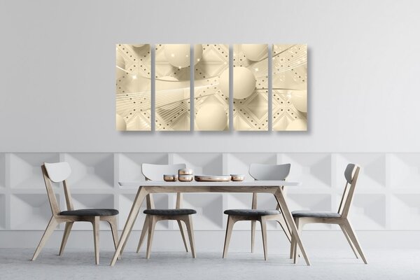 Quadri 5 pezzi – Lusso in versione seppia