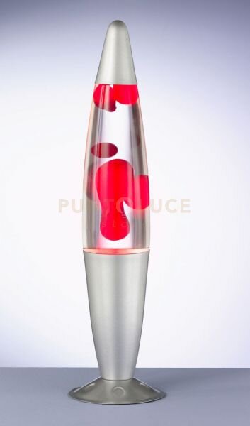 Lava lampada ogiva gadget alluminio + rosso h.41cm
