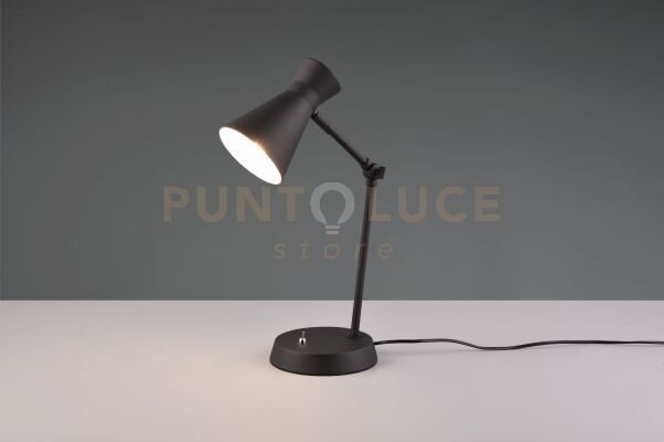 Enzo lampada da tavolo diffusore doppio cono metallo nero h. 50cm 1