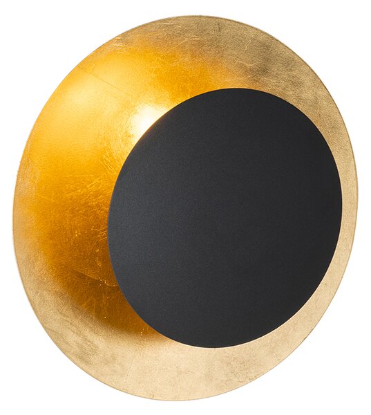 Applique da parete Art Déco nera con oro - Emilienne