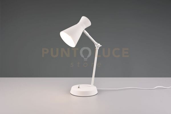 Enzo lampada da tavolo diffusore doppio cono metallo bianco h. 50cm