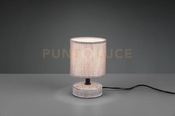 Marie lampada da tavolo base ceramica decorata con paralume marrone