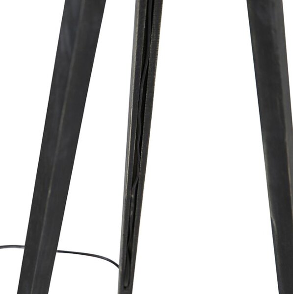 Lampada da terra treppiede nera con paralume pavone 50 cm - Tripod Classic