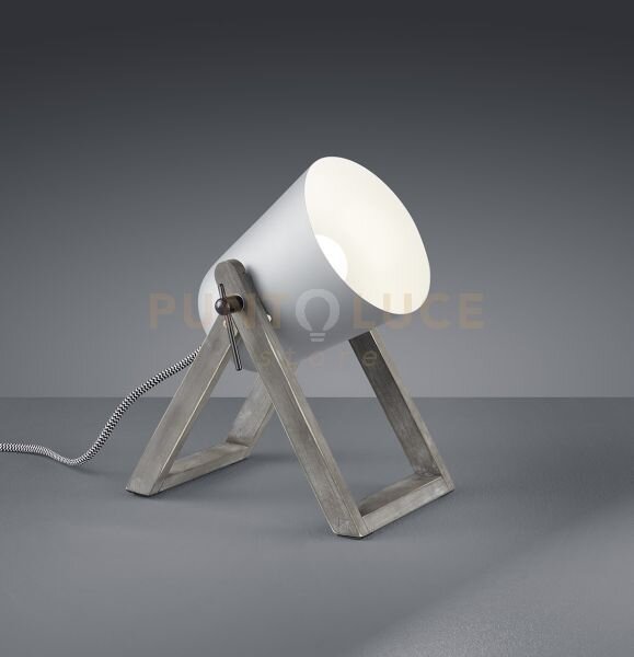 Marc lampada da tavolo con piedi di legno grigio h. 21cm 1 luce att