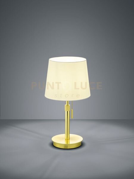 Lyon lampada da tavolo ottone satinato con paralume bianco regolabi