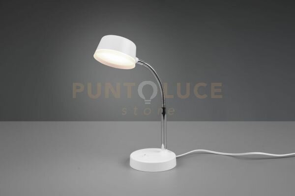 Kiko lampada da studio bianca flessibile h. 41cm a led 4,5w 500lm, 