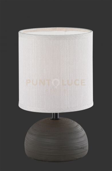 Luci lampada da tavolo base ceramica mezza sfera marrone paralume s