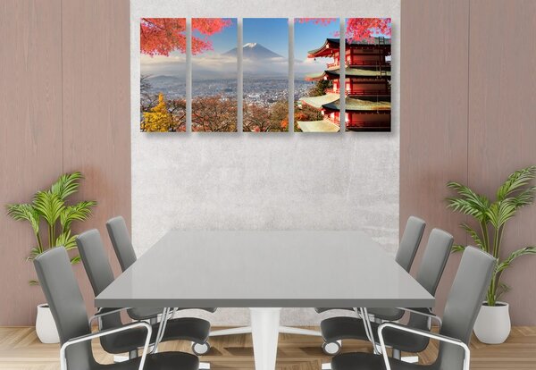 Quadri 5 pezzi – Autunno in Giappone