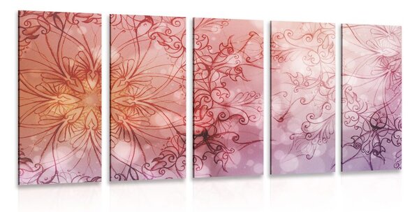 Quadri 5 pezzi – Mandala floreale