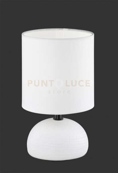 Luci lampada da tavolo base ceramica mezza sfera bianca paralume bi