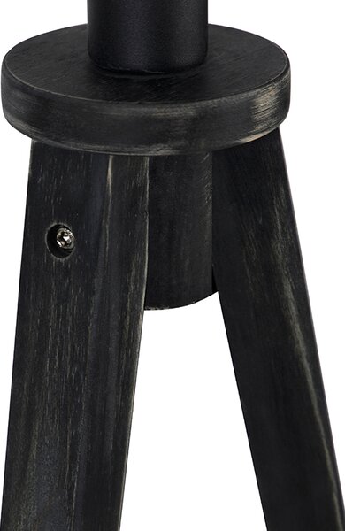 Lampada da terra a treppiede rustica nera - Tripod Classic
