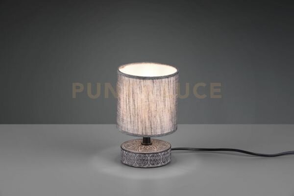 Marie lampada da tavolo base ceramica decorata con paralume grigio 