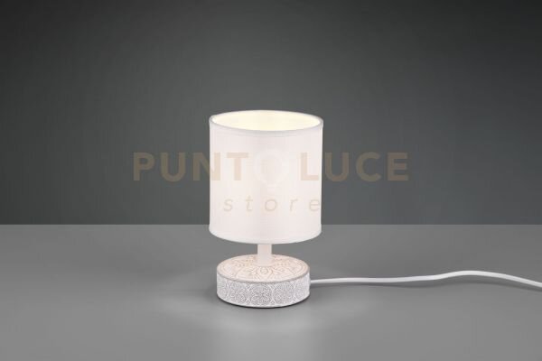 Marie lampada da tavolo base ceramica decorata con paralume bianco 