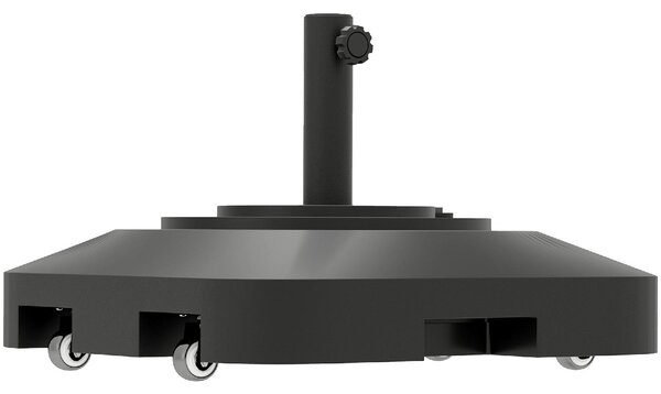 VivaGarden Base per Ombrellone da Giardino a Rotelle Riempibile con Acqua o Sabbia in HDPE 48x48x32.5 cm colore Nero