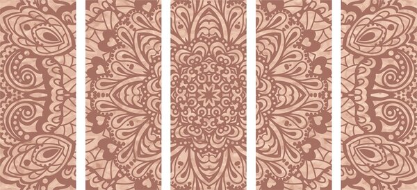 Quadri 5 pezzi – Mandala floreale