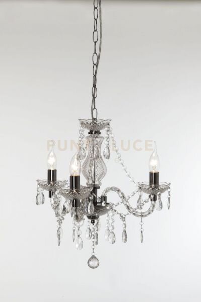 Luster lampadario 3 luci trasparente cm46 3 luci attacco e14