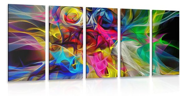 Quadri 5 pezzi – Caos colorato astratto