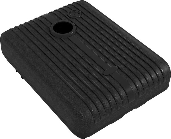 VivaGarden Base per Ombrellone da Giardino Riempibile con Acqua e Sabbia 70-90 kg Ruote e Maniglia in HDPE 80x60 cm colore Nero