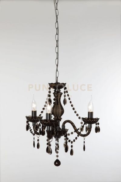 Luster lampadario 3 luci acrilico nero cm46 attacco e14