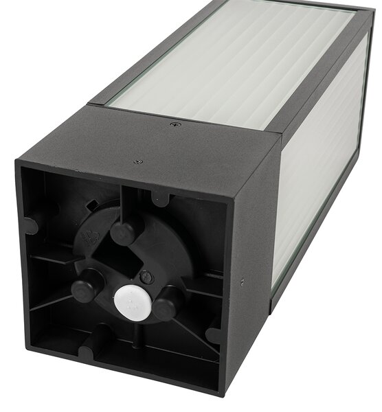 Lampada da esterno da terra nera con vetro a coste 40 cm IP44 - Charlois
