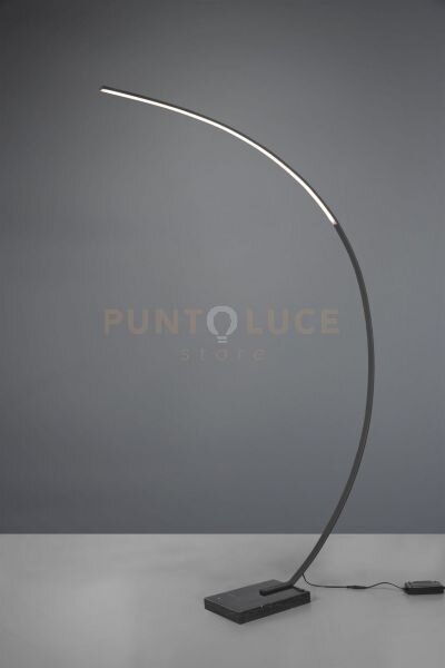 Bangkok piantana led ad arco nero base marmo nero dimmerabile h. 18