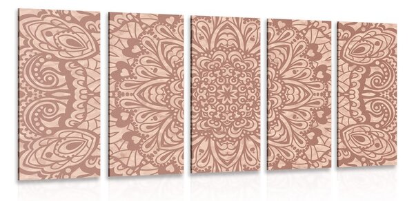 Quadri 5 pezzi – Mandala floreale