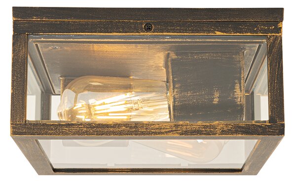 Plafoniera da esterno vintage oro anticato IP44 2 luci - Charlois