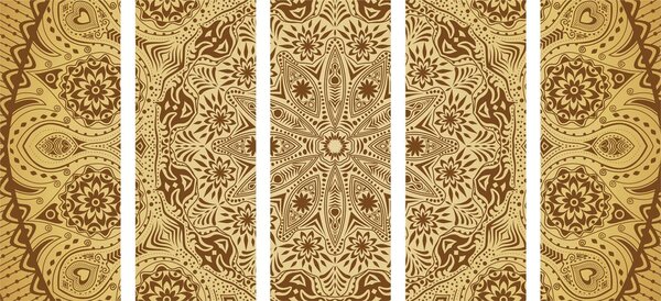 Quadri 5 pezzi – Mandala ornamentale con pizzo