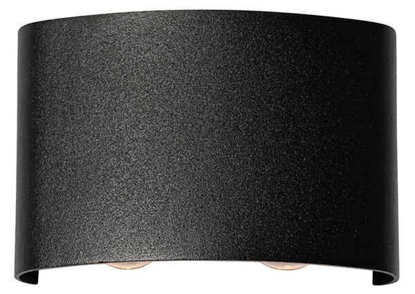 Lampada da parete per esterni nera con LED 4 luci IP54 - Silly