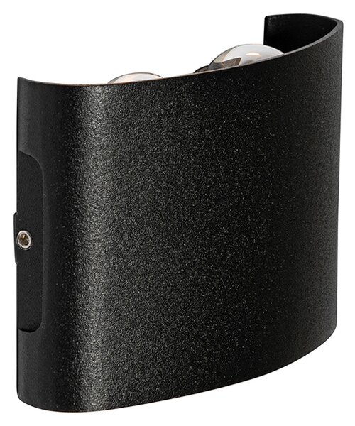 Lampada da parete per esterni nera con LED 4 luci IP54 - Silly