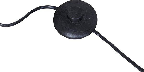Lampada da terra ad arco moderna nera con doppio paralume nero e oro - XXL